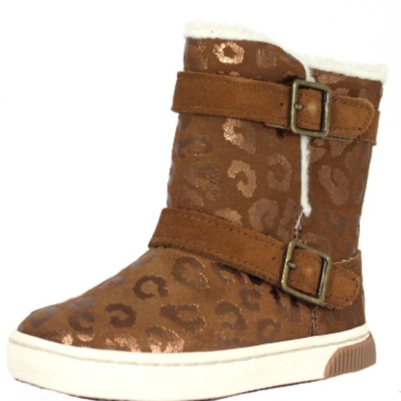 Girls Stride Rite Leopard Brown Boots 7 Kids - Picture 1 of 7